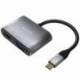 CONVERSOR AISENS A109-0627/ HDMI HEMBRA - VGA HEMBRA - USB TIPO-C MACHO/ 15CM/ GRIS