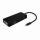 CONVERSOR USB TIPO-C AISENS A109-0679/ HDMI HEMBRA - VGA HEMBRA - DVI HEMBRA - DISPLAYPORT HEMBRA/ 15CM/ NEGRO