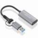 CONVERSOR HDMI AISENS A109-0913/ USB + USB TIPO-C 3.1 MACHO - HDMI MACHO/ 15CM/ GRIS