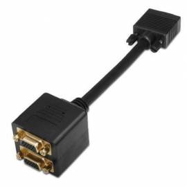 DUPLICADOR SVGA AISENS A113-0080/ VGA MACHO - 2X VGA HEMBRA