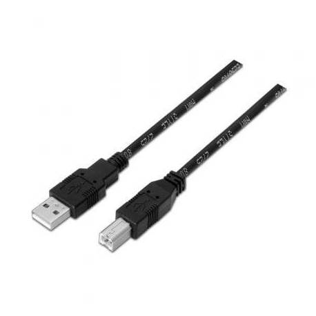 CABLE USB 2.0 IMPRESORA AISENS A101-0008/ USB TIPO-B MACHO - USB MACHO/ 4.5M/ NEGRO