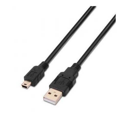 CABLE USB 2.0 AISENS A101-0024/ USB MACHO - MINIUSB MACHO/ 1M/ NEGRO
