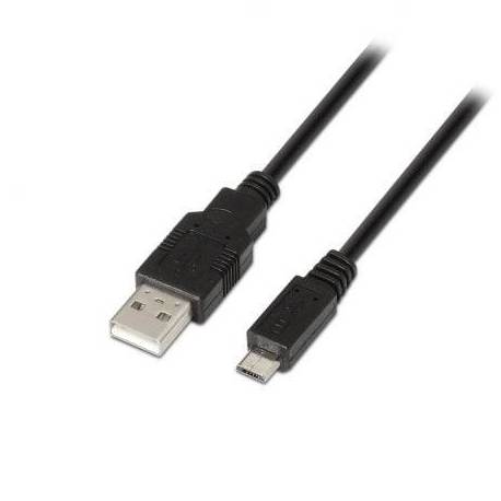 CABLE USB 2.0 AISENS A101-0029/ USB MACHO - MICROUSB MACHO/ 3M/ NEGRO