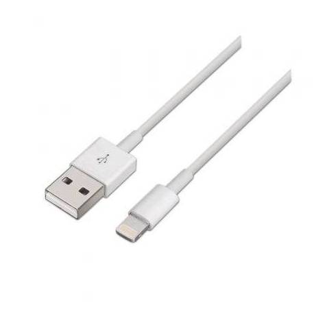 CABLE USB 2.0 LIGHTNING AISENS A102-0036/ USB MACHO - LIGHTNING MACHO/ 2M/ BLANCO