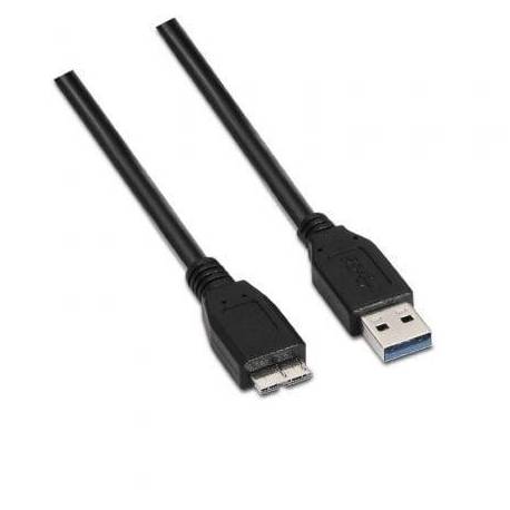 CABLE USB 3.0 AISENS A105-0043/ USB MACHO - MICROUSB MACHO/ HASTA 9W/ 625MBPS/ 1M/ NEGRO