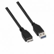 CABLE USB 3.0 AISENS A105-0043/ USB MACHO - MICROUSB MACHO/ HASTA 9W/ 625MBPS/ 1M/ NEGRO