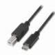 CABLE USB 2.0 IMPRESORA AISENS A107-0053/ USB TIPO-C MACHO - USB TIPO-B MACHO/ 480MBPS/ 1M/ NEGRO