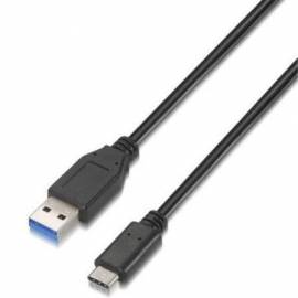 CABLE USB 3.1 TIPO-C AISENS A107-0060/ USB TIPO-C MACHO - USB MACHO/ 10GBPS/ 1M/ NEGRO