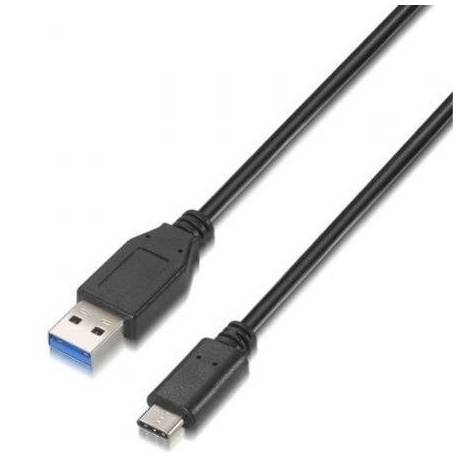 CABLE USB 3.1 TIPO-C AISENS A107-0060/ USB TIPO-C MACHO - USB MACHO/ 10GBPS/ 1M/ NEGRO
