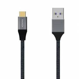 CABLE USB 3.1 TIPO-C AISENS A107-0630/ USB TIPO-C MACHO - USB MACHO/ 10GBPS/ 50CM/ GRIS