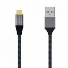 CABLE USB 3.1 TIPO-C AISENS A107-0631/ USB TIPO-C MACHO - USB MACHO/ HASTA 27W/ 1250MBPS/ 1M/ GRIS