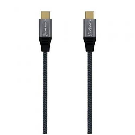 CABLE USB 3.2 TIPO-C AISENS A107-0671 20GBPS 100W/ USB TIPO-C MACHO - USB TIPO-C MACHO/ HASTA 100W/ 20GBPS/ 1M/ GRIS