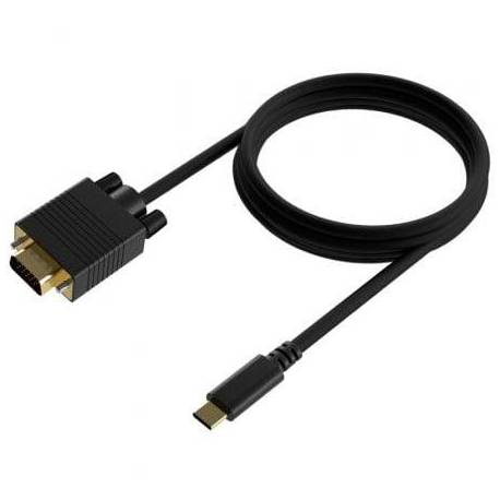 CABLE CONVERSOR AISENS A109-0693/ USB TIPO-C MACHO - VGA MACHO/ HASTA 27W/ 1250MBPS/ 1.8M/ NEGRO