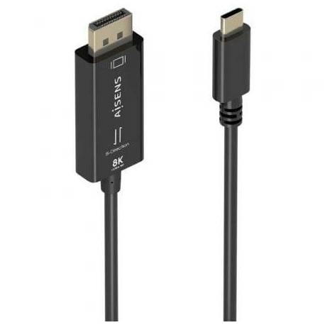 CABLE CONVERSOR AISENS A109-0879/ USB TIPO-C MACHO - DISPLAYPORT MACHO/ 1.8M/ NEGRO