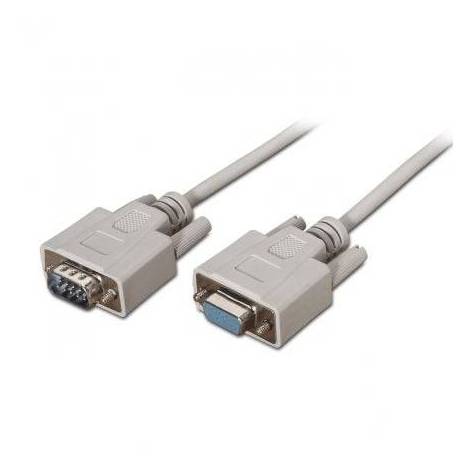 CABLE SERIE RS232 AISENS A112-0065/ DB9 MACHO - DB9 HEMBRA/ HASTA 0.15W/ 1.6MBPS/ 1.8M/ BEIGE