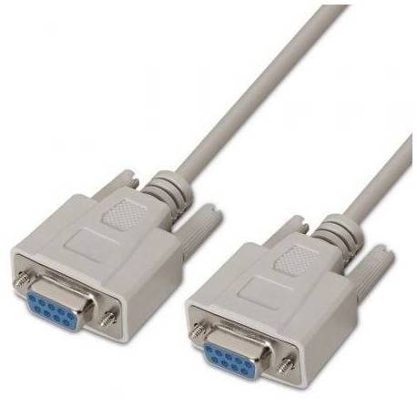 CABLE SERIE RS232 AISENS A112-0066/ DB9 HEMBRA - DB9 HEMBRA/ HASTA 0.15W/ 1.6MBPS/ 1.8M/ BEIGE