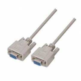 CABLE SERIE NULL MODEM AISENS A112-0067/ DB9 HEMBRA - DB9 HEMBRA/ HASTA 0.15W/ 1.6MBPS/ 1.8M/ BEIGE