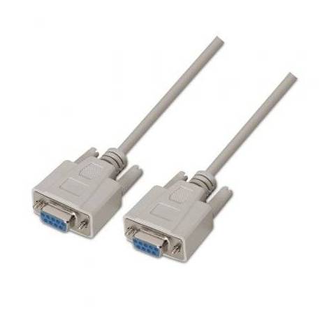 CABLE SERIE NULL MODEM AISENS A112-0067/ DB9 HEMBRA - DB9 HEMBRA/ HASTA 0.15W/ 1.6MBPS/ 1.8M/ BEIGE
