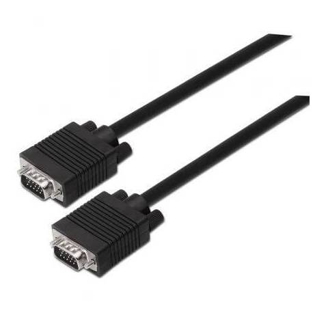 CABLE SVGA AISENS A113-0069/ VGA MACHO - VGA MACHO/ HASTA 3W/ 10MBPS/ 3M/ NEGRO