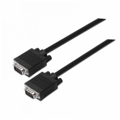CABLE SVGA AISENS A113-0070/ VGA MACHO - VGA MACHO/ HASTA 3W/ 10MBPS/ 5M/ NEGRO