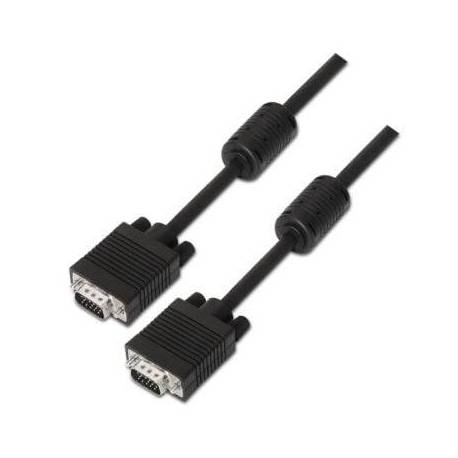 CABLE SVGA AISENS A113-0074/ HDB15 MACHO - HDB15 MACHO/ HASTA 3W/ 10MBPS/ 10M/ NEGRO