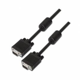 CABLE SVGA AISENS A113-0077/ VGA MACHO - VGA MACHO/ HASTA 3W/ 10MBPS/ 25M/ NEGRO