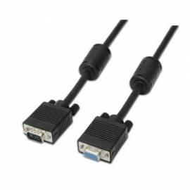 CABLE SVGA AISENS A113-0079/ VGA MACHO - VGA HEMBRA/ HASTA 3W/ 10MBPS/ 3M/ NEGRO