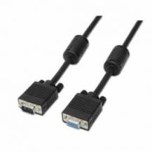 CABLE SVGA AISENS A113-0079/ VGA MACHO - VGA HEMBRA/ HASTA 3W/ 10MBPS/ 3M/ NEGRO