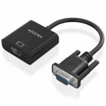 CABLE CONVERSOR AISENS A115-0873/ VGA MACHO/ HDMI HEMBRA - JACK 3.5 HEMBRA - MICROUSB / 20CM/ NEGRO