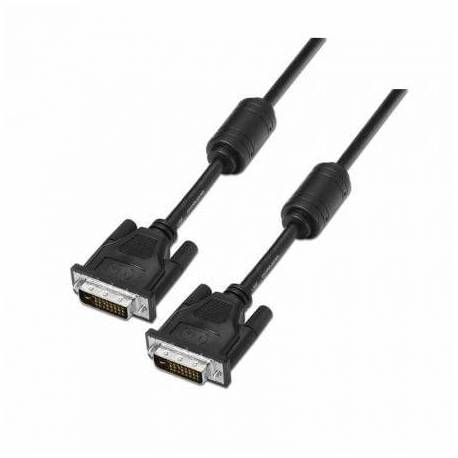 CABLE DVI AISENS A117-0089/ DVI-D MACHO - DVI-D MACHO/ HASTA 3W/ 10MBPS/ 1.8M/ NEGRO