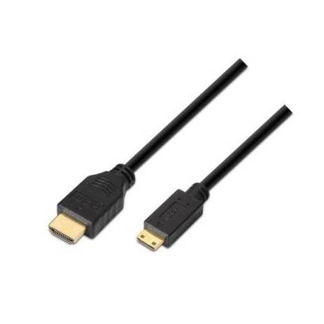 CABLE HDMI AISENS A119-0115/ HDMI MACHO - MINI HDMI MACHO/ HASTA 10W/ 720MBPS/ 3M/ NEGRO