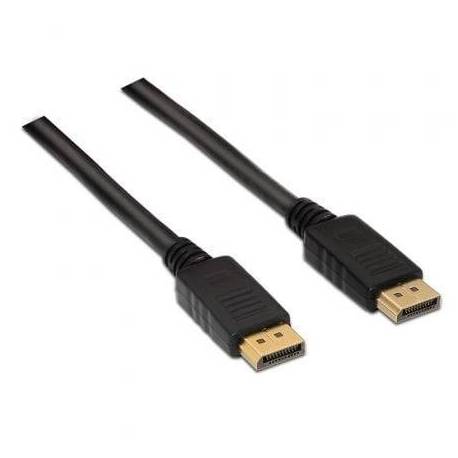 CABLE DISPLAYPORT 1.2 4K AISENS A124-0129/ DISPLAYPORT MACHO - DISPLAYPORT MACHO/ HASTA 5W/ 2300MBPS/ 2M/ NEGRO