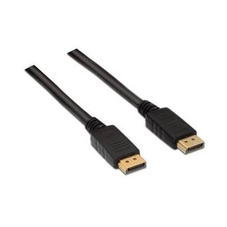 CABLE DISPLAYPORT 1.2 4K AISENS A124-0130/ DISPLAYPORT MACHO - DISPLAYPORT MACHO/ HASTA 5W/ 2300MBPS/ 3M/ NEGRO
