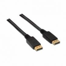 CABLE DISPLAYPORT 1.2 4K AISENS A124-0130/ DISPLAYPORT MACHO - DISPLAYPORT MACHO/ HASTA 5W/ 2300MBPS/ 3M/ NEGRO