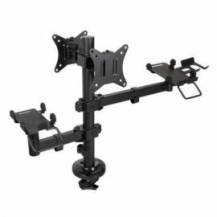 SOPORTE DE MESA PARA 2 MONITORES, TPV, IMPRESORA, TÉRMINAL Y LECTOR TOOQ TQPM0002/ GIRATORIO/ INCLINABLE/ HASTA 9KG