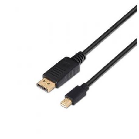 CABLE CONVERSOR AISENS A124-0132/ DISPLAYPORT MACHO - MINI DISPLAYPORT MACHO/ HASTA 5W/ 2300MBPS/ 3M/ NEGRO