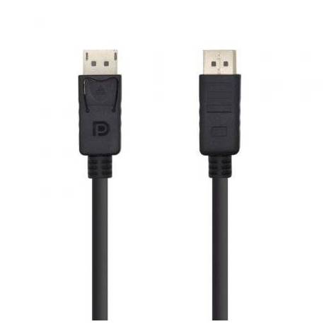 CABLE DISPLAYPORT 1.2 4K AISENS A124-0388/ DISPLAYPORT MACHO - DISPLAYPORT MACHO/ HASTA 5W/ 2300MBPS/ 10M/ NEGRO