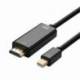 CABLE CONVERSOR AISENS A125-0361/ MINI DISPLAYPORT MACHO - HDMI MACHO/ HASTA 5W/ 2300MBPS/ 2M/ NEGRO