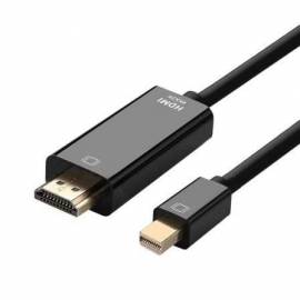 CABLE CONVERSOR AISENS A125-0361/ MINI DISPLAYPORT MACHO - HDMI MACHO/ HASTA 5W/ 2300MBPS/ 2M/ NEGRO