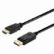 CABLE CONVERSOR AISENS A125-0364/ DISPLAYPORT MACHO - HDMI MACHO/ HASTA 5W/ 2300MBPS/ 2M/ NEGRO