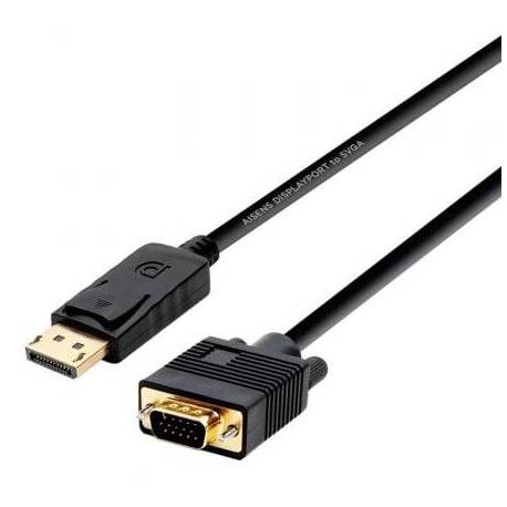 CABLE CONVERSOR AISENS A125-0365/ DISPLAYPORT MACHO - VGA MACHO/ HASTA 5W/ 2300MBPS/ 2M/ NEGRO