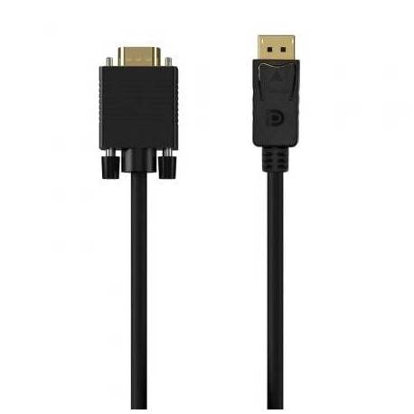 CABLE CONVERSOR AISENS A125-0552/ DISPLAYPORT MACHO - VGA MACHO/ HASTA 5W/ 2300MBPS/ 1M/ NEGRO