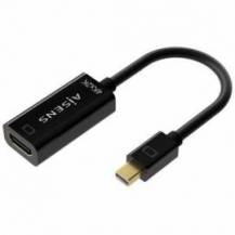CABLE CONVERSOR AISENS A125-0643/ MINI DISPLAYPORT MACHO - HDMI HEMBRA/ HASTA 5W/ 2300MBPS/ 15CM/ NEGRO