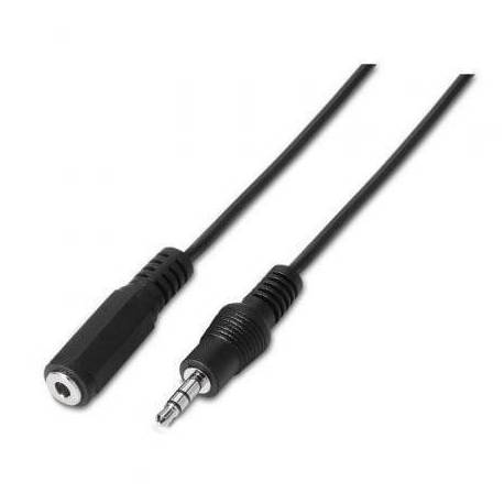 CABLE ESTÉREO AISENS A128-0146/ JACK 3.5 MACHO - JACK 3.5 HEMBRA/ HASTA 0.1W/ 3M/ NEGRO