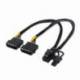 CABLE ALIMENTACIÓN TARJETA GRÁFICA AISENS A131-0165/ 2X MOLEX MACHO - MOLEX 6+2 PIN MACHO/ HASTA 54W/ 20CM