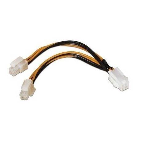 CABLE ALIMENTACIÓN PARA MICROPROCESADOR AISENS A131-0166/ MOLEX 4+4 PIN MACHO - MOLEX 4 PIN HEMBRA/ HASTA 54W/ 15CM