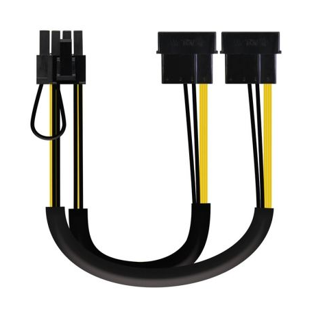 CABLE DE ALIMENTACIÓN TARJETA GRÁFICA NANOCABLE 10.19.1201/ 2X MOLEX MACHO - 6+2 PIN MACHO/ 20CM