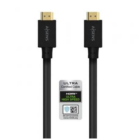CABLE HDMI 2.1 8K AISENS A150-0680/ HDMI MACHO - HDMI MACHO/ 5M/ CERTIFICADO/ NEGRO