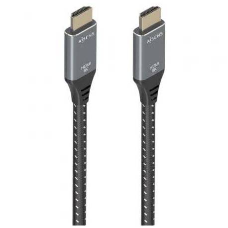 CABLE HDMI 2.1 8K AISENS A150-0876/ HDMI MACHO - HDMI MACHO/ 5M/ GRIS Y NEGRO