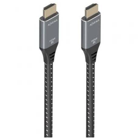 CABLE HDMI 2.1 8K AISENS A150-0878/ HDMI MACHO - HDMI MACHO/ 10M/ GRIS Y NEGRO